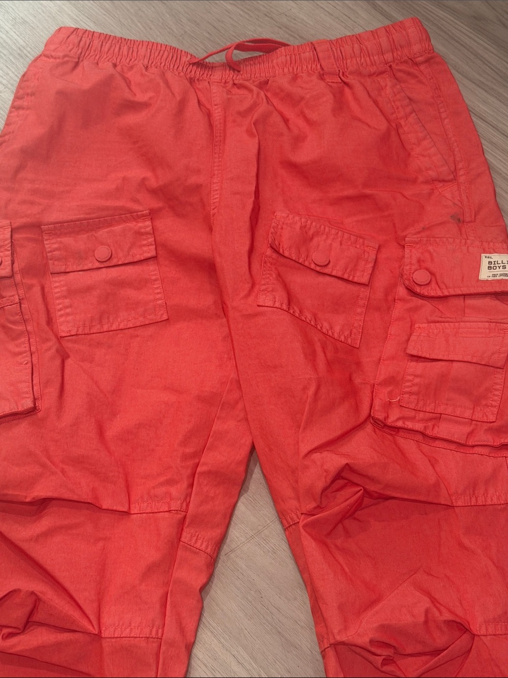 Billionaire boys club Cargo Bottoms in Bright Coral Red